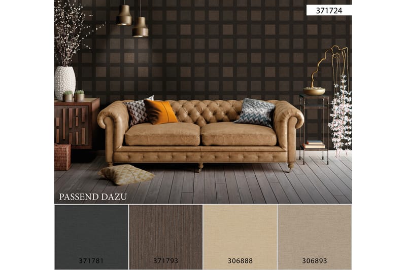 Slät Tapet Cuba Ovävd Beige Brun - AS Creation - Inredning - Tapet - Mönstrad tapet