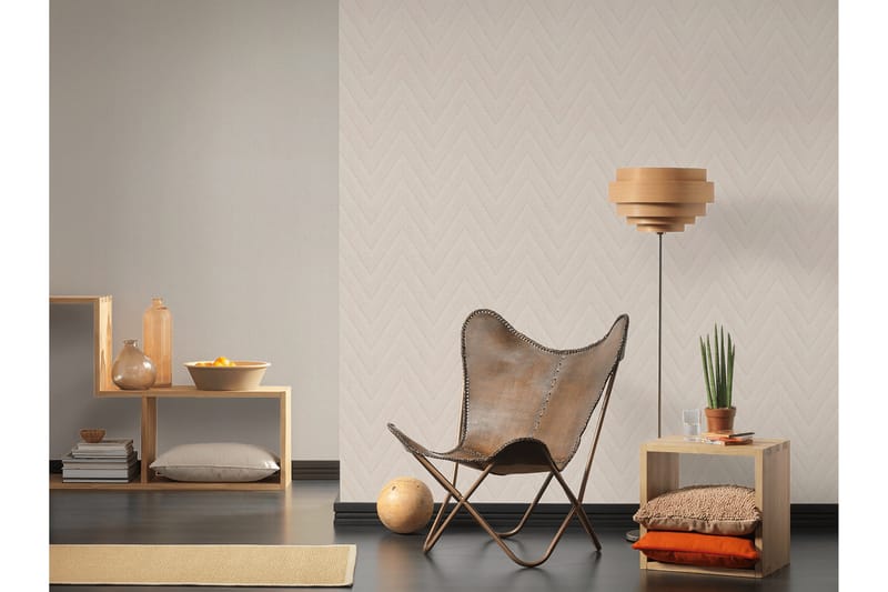Slät Tapet Hygge Ovävd Beige - AS Creation - Inredning - Tapet - Mönstrad tapet