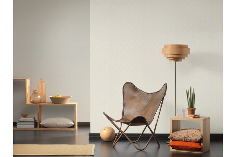 Slät Tapet Hygge Ovävd Cream - AS Creation - Inredning - Tapet - Mönstrad tapet