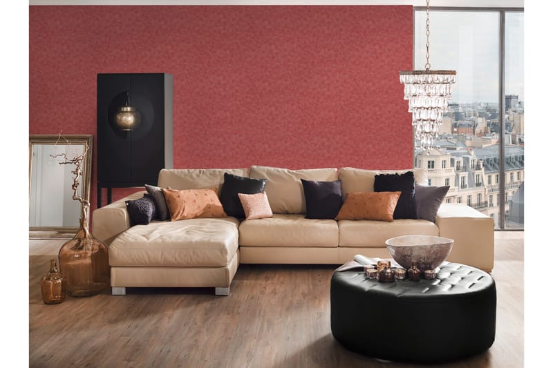 Slät Tapet Luxury Tapet Ovävd Röd - AS Creation - Inredning - Tapet - Mönstrad tapet