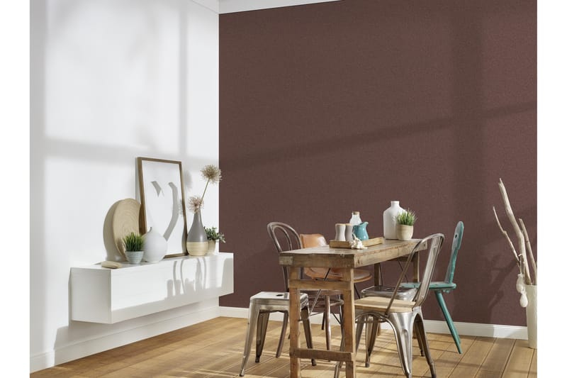 Slät Tapet New Elegance Ovävd Brun - AS Creation - Inredning - Tapet - Mönstrad tapet
