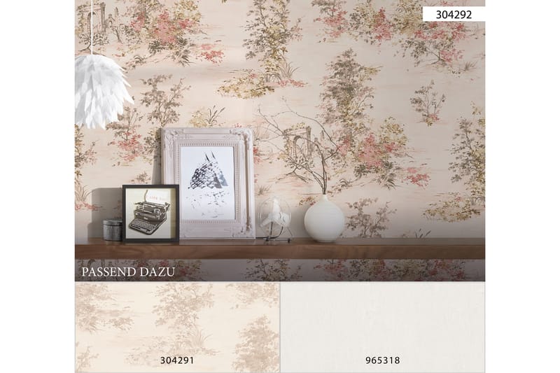 Slät Tapet Romantico Ovävd Cream - AS Creation - Inredning - Tapet - Mönstrad tapet