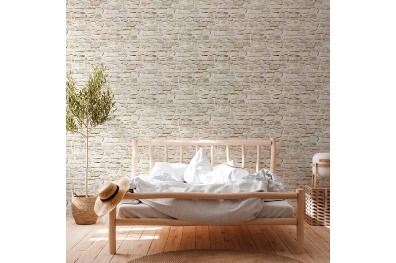 Sten Tapet Ovävd Beige Gul - AS Creation - Inredning - Tapet - Mönstrad tapet