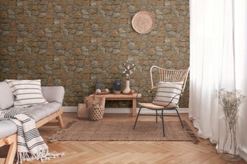 Sten Tapet Ovävd Brun Beige Svart - AS Creation - Inredning - Tapet - Mönstrad tapet
