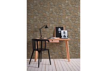 Sten Tapet Ovävd Brun Beige Svart - AS Creation - Inredning - Tapet - Mönstrad tapet