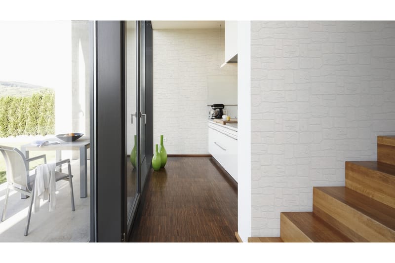 Stone effect Tapet Svart & Vit Papper Vit - AS Creation - Inredning - Tapet - Mönstrad tapet