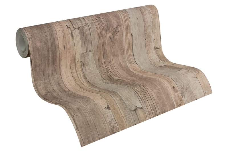 Trälik Tapet Ovävd Beige Brun - AS Creation - Inredning - Tapet - Mönstrad tapet