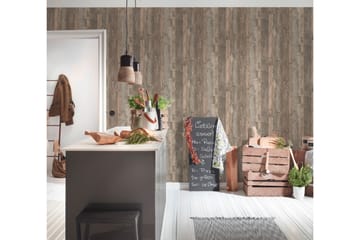 Trälik Tapet Ovävd Beige Brun - AS Creation - Inredning - Tapet - Mönstrad tapet