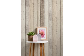 Trälik Tapet Ovävd Beige Brun Vit - AS Creation - Inredning - Tapet - Mönstrad tapet