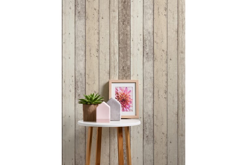Trälik Tapet Ovävd Beige Brun Vit - AS Creation - Inredning - Tapet - Mönstrad tapet