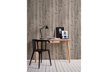 Trälik Tapet Ovävd Beige Svart - AS Creation - Inredning - Tapet - Mönstrad tapet