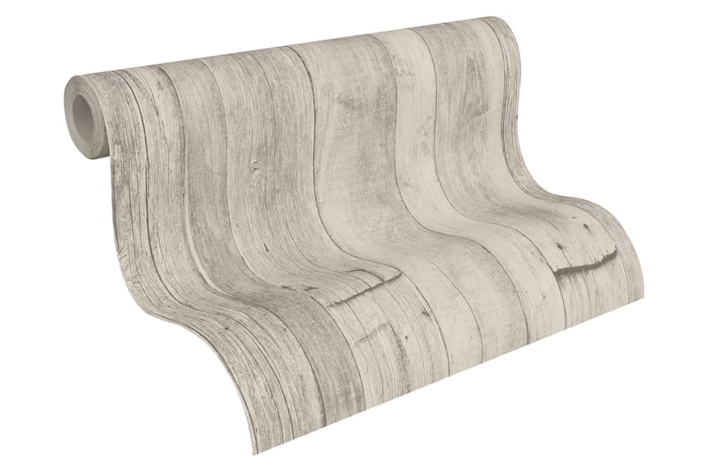 Trälik Tapet Ovävd Grå Beige - AS Creation - Inredning - Tapet - Mönstrad tapet