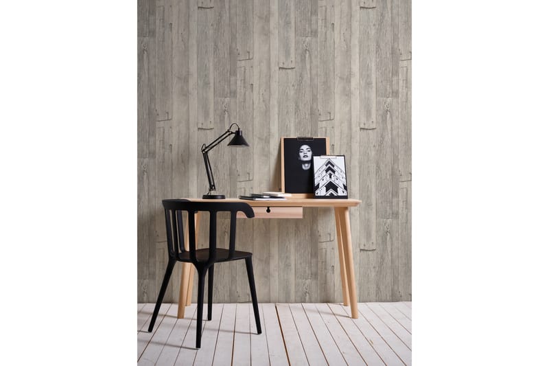 Trälik Tapet Ovävd Grå Beige - AS Creation - Inredning - Tapet - Mönstrad tapet