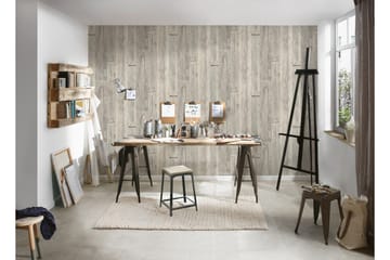 Trälik Tapet Ovävd Grå Beige - AS Creation - Inredning - Tapet - Mönstrad tapet