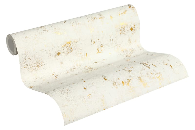 Vintage Tapet Blooming Ovävd Vit Guld - AS Creation - Inredning - Tapet - Mönstrad tapet