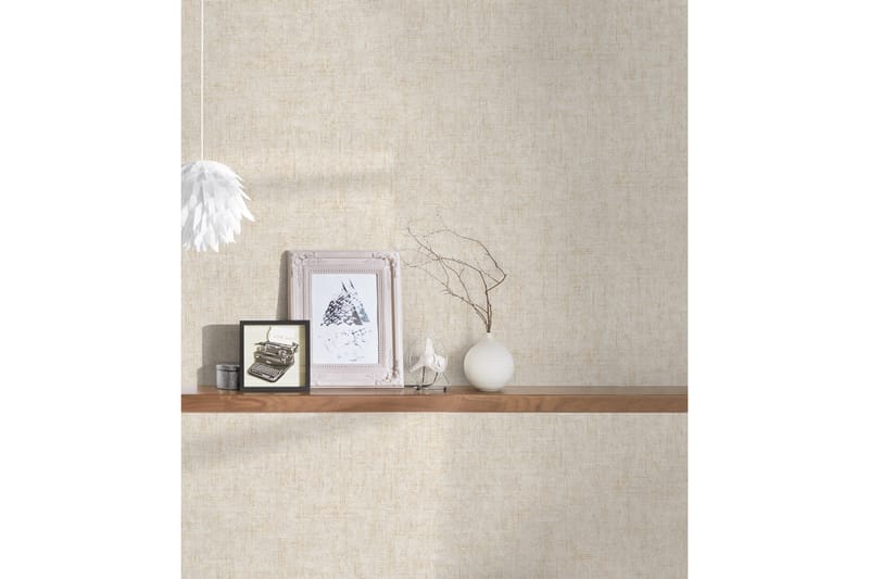 Vintage Tapet Grönery Ovävd Cream Beige - AS Creation - Inredning - Tapet - Mönstrad tapet