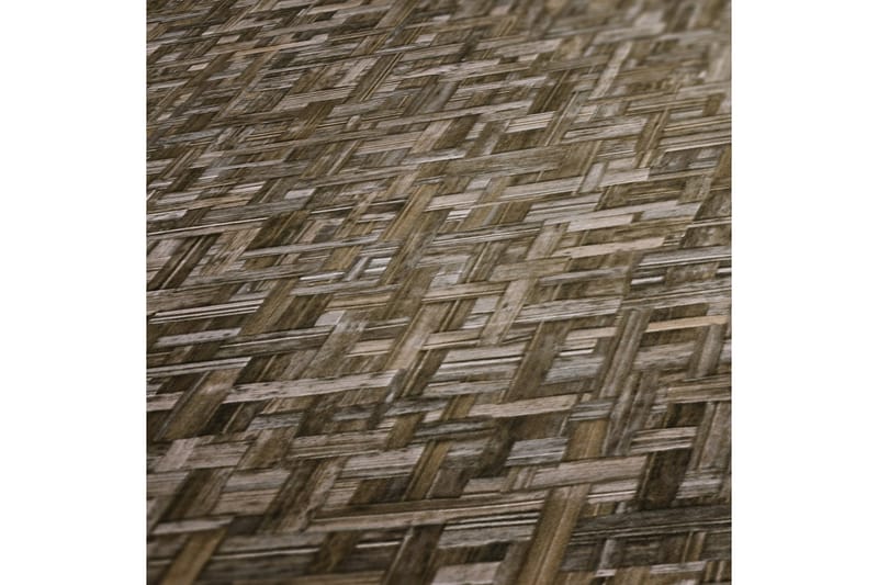 Wood effect Tapet Jungle Chic Ovävd Brun - AS Creation - Mönstrad tapet - Tapeter vardagsrum - Kökstapeter - Tapeter sovrum & sovrumstapet