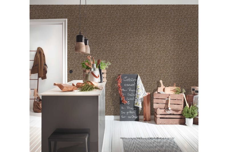 Wood effect Tapet Jungle Chic Ovävd Brun - AS Creation - Inredning - Tapet - Mönstrad tapet