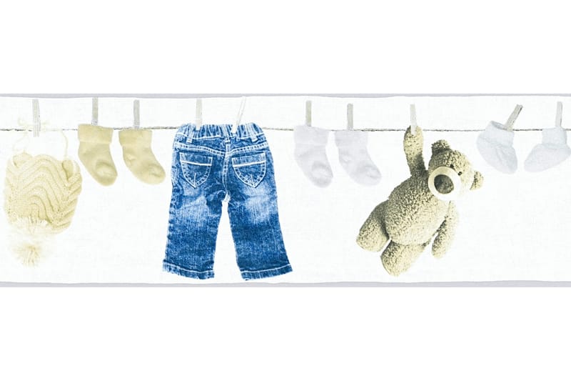 Border Little Stars Ovävd Blå Cream Vit - AS Creation - Inredning - Tapet - Tapettillbehör - Tapetbård