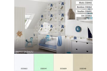 Border Little Stars Ovävd Grön Cream Vit - AS Creation - Inredning - Tapet - Tapettillbehör - Tapetbård