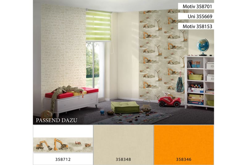 Border Little Stars Ovävd Orange Beige Svart - AS Creation - Inredning - Tapet - Tapettillbehör - Tapetbård