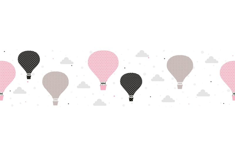 Självhäftande border Cloud Balloons Rosa Grå - AS Creation - Inredning - Tapet - Tapettillbehör - Tapetbård