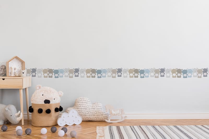 Självhäftande border Cute Bears Blå Brun Vit - AS Creation - Inredning - Tapet - Tapettillbehör - Tapetbård