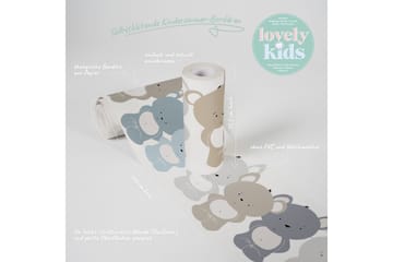 Självhäftande border Cute Bears Blå Brun Vit - AS Creation - Inredning - Tapet - Tapettillbehör - Tapetbård