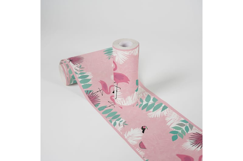 Självhäftande border Flamingo Love Rosa Grön - AS Creation - Inredning - Tapet - Tapettillbehör - Tapetbård
