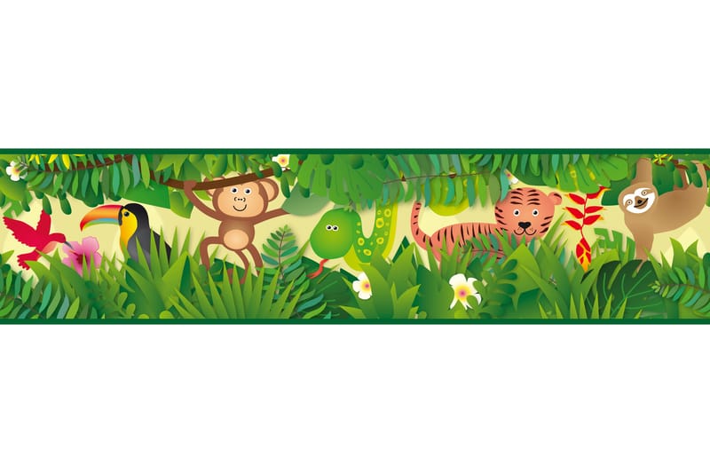 Självhäftande border Jungle Friends Grön - AS Creation - Inredning - Tapet - Tapettillbehör - Tapetbård