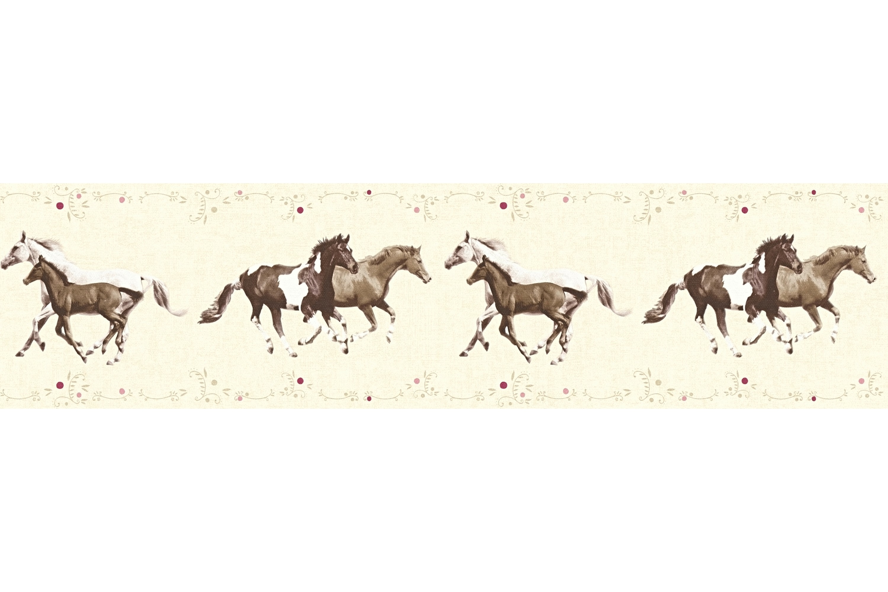 Border Little Stars Ovävd Cream Brun Lila AS Creation