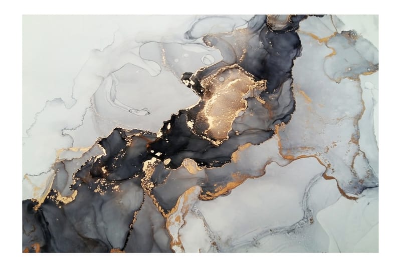 Akryltavla Golden Tide Glas/Svart/Vit/Guld - 80x120 cm - Canvastavla