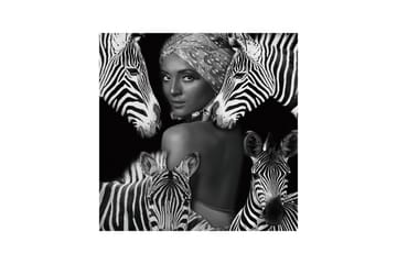 Akryltavla Zebra Queen 120x120 cm - Flerfärgad - Inredning - Tavlor & posters - Canvastavla
