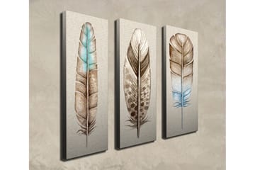 Canvasmålning Dekorativ 3 Delar - Flerfärgad - Inredning - Tavlor & posters - Canvastavla