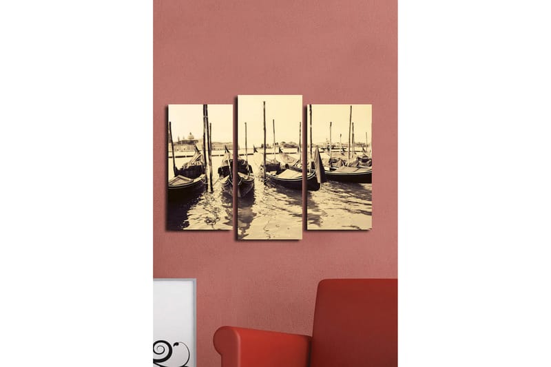 Canvasmålning Dekorativ 3 Delar - Flerfärgad - Inredning - Tavlor & posters - Canvastavla