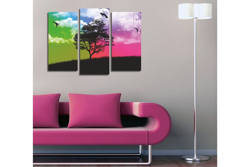 Canvasmålning Dekorativ 3 Delar - Flerfärgad - Inredning - Tavlor & posters - Canvastavla