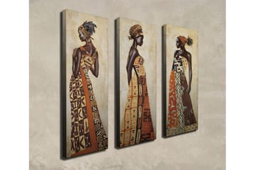 Canvasmålning Dekorativ 3 Delar - Flerfärgad - Inredning - Tavlor & posters - Canvastavla