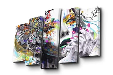 Canvasmålning Dekorativ 5 Delar - Flerfärgad - Inredning - Tavlor & posters - Canvastavla