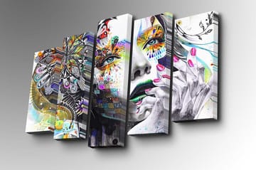 Canvasmålning Dekorativ 5 Delar - Flerfärgad - Inredning - Tavlor & posters - Canvastavla