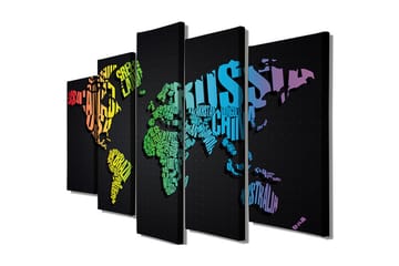 Canvasmålning Dekorativ 5 Delar - Flerfärgad - Inredning - Tavlor & posters - Canvastavla