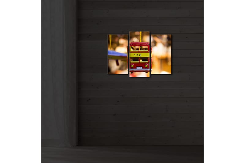 Canvasmålning Dekorativ LED-belysning 3 Delar - Flerfärgad - Inredning - Tavlor & posters - Canvastavla