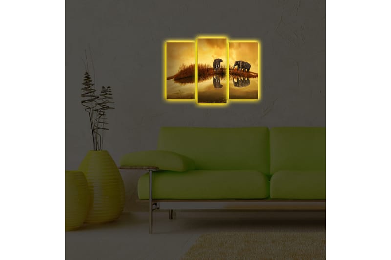 Canvasmålning Dekorativ LED-belysning 3 Delar - Flerfärgad - Inredning - Tavlor & posters - Canvastavla