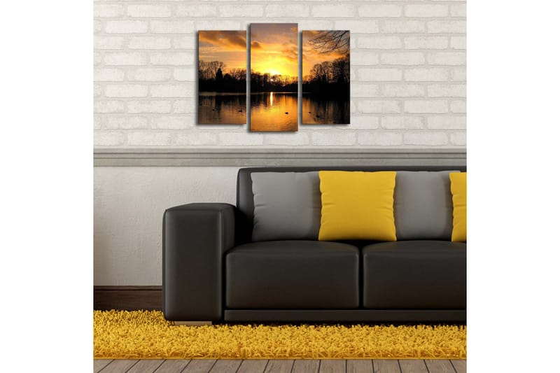 Canvasmålning Dekorativ LED-belysning 3 Delar - Flerfärgad - Inredning - Tavlor & posters - Canvastavla
