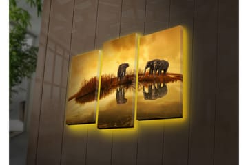Canvasmålning Dekorativ LED-belysning 3 Delar - Flerfärgad - Inredning - Tavlor & posters - Canvastavla