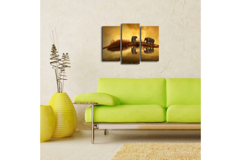 Canvasmålning Dekorativ LED-belysning 3 Delar - Flerfärgad - Inredning - Tavlor & posters - Canvastavla