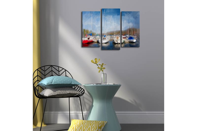 Canvasmålning Dekorativ LED-belysning 3 Delar - Flerfärgad - Inredning - Tavlor & posters - Canvastavla