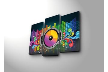 Canvasmålning Dekorativ LED-belysning 3 Delar - Flerfärgad - Inredning - Tavlor & posters - Canvastavla