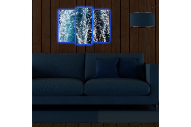 Canvasmålning Dekorativ LED-belysning 3 Delar - Flerfärgad - Canvastavla