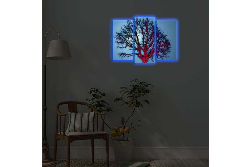 Canvasmålning Dekorativ LED-belysning 3 Delar - Flerfärgad - Inredning - Tavlor & posters - Canvastavla