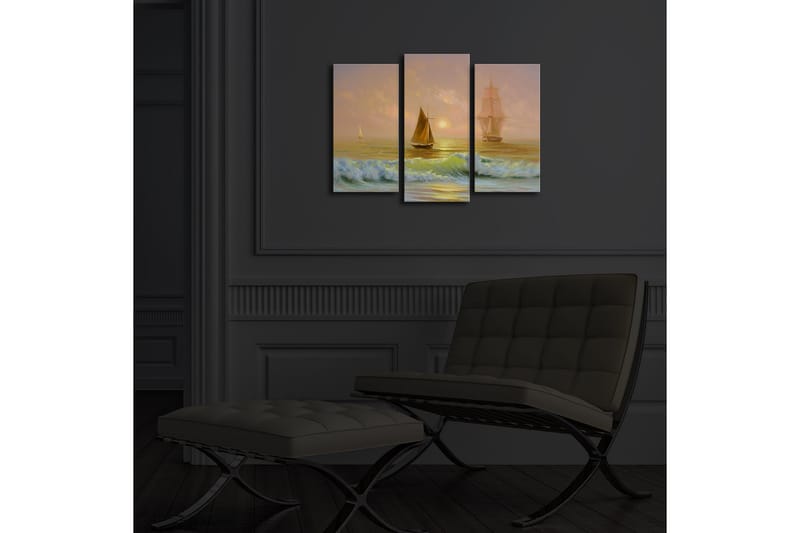 Canvasmålning Dekorativ LED-belysning 3 Delar - Flerfärgad - Inredning - Tavlor & posters - Canvastavla